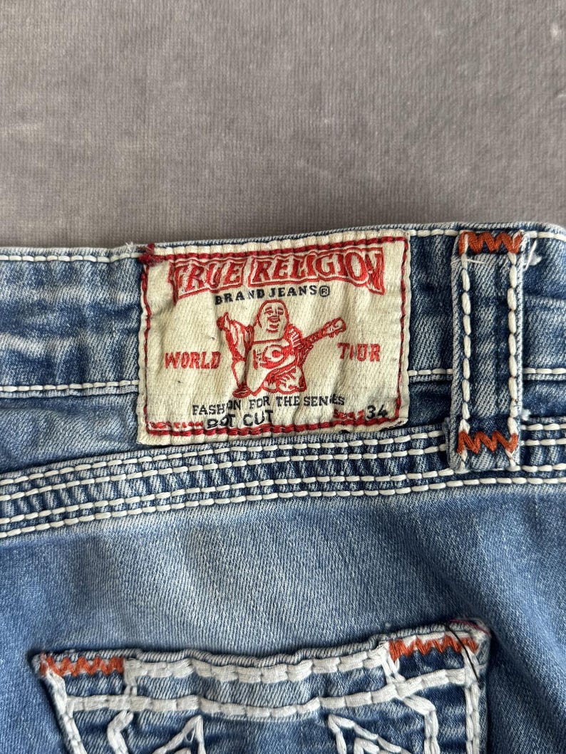 True religion jeans low waist W32 blue denim horseshoe pockets image 11