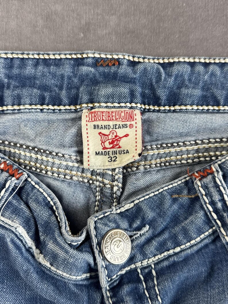 True religion jeans low waist W32 blue denim horseshoe pockets image 6