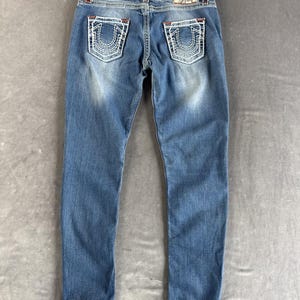 True religion jeans low waist W32 blue denim horseshoe pockets image 9
