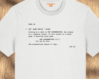 Screenwriter organic cotton T-shirt unisex, Courier font shirt, film writer gift, screenplay scene, scriptwriter