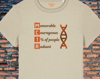 Redhead MC1R motto organic cotton women's T-shirt, inspirational ginger gene graphic top, red hair science tee, motivational gift