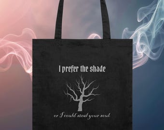 Gothic redhead humour organic cotton tote bag, sarcastic Halloween accessory, funny freckles bag, ginger hair pride gift