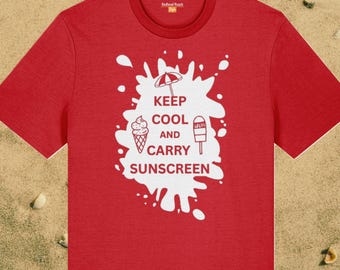 Funny redhead retro slogan organic cotton T-shirt unisex, Keep Calm and Carry On style, vintage vibes top, British summer gift for ginger