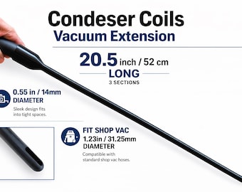 Extensión de vacío para la limpieza de serpentines de condensador / Compatible con mangueras de aspiradoras industriales estándar