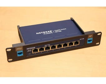 10" Rack Mount for Netgear GS108 Switch with Keystone Ports