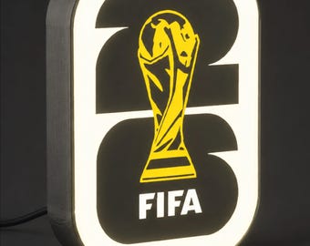 World Cup 2026 Lightbox | 3D Printed Soccer Trophy LED Lamp for Football Fans