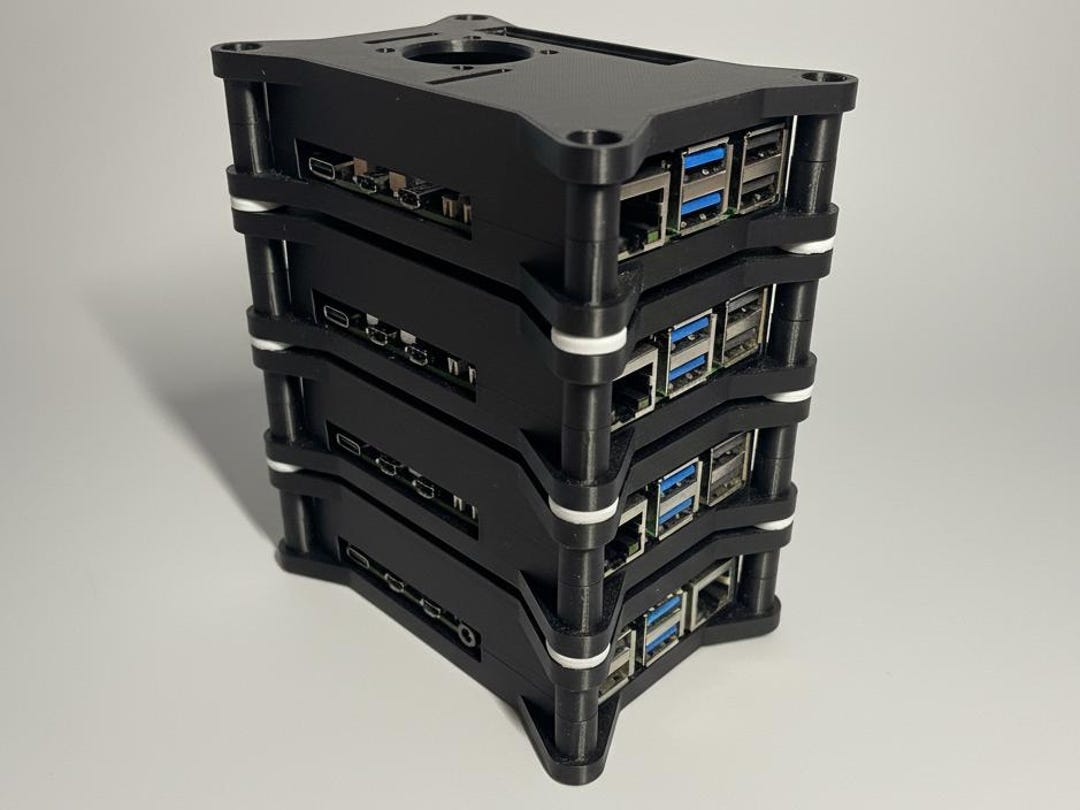Stackable Raspberry Pi Cluster Case for Pi 4, 5, 3D Printed Home Lab ...