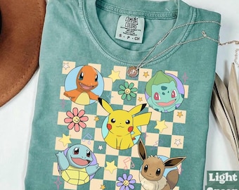 Camiseta Pokémon Vintage Comfort Colors, Camiseta de cumpleaños Pokémon, Camiseta de Pikachu, Camiseta Pokémon Music, Camiseta de cumpleaños para niño o niña, Camiseta de cumpleaños para niños pequeños