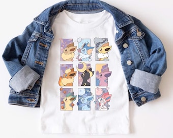 Koszulka Eeveelutions Pokemon Comfort Colors, Koszulka Eevee Evolutions, Prezent Pkm, Vaporeon Jolteon Flareon Umbreon Espeon Leafeon Glaceon Sylveon