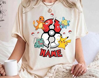 Koszulka urodzinowa Pokemon dla chłopca, spersonalizowana koszulka Pokemon, dziecięca koszulka Pokemon, spersonalizowany prezent urodzinowy, prezent dla dzieci