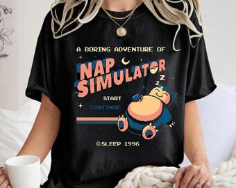 Nap Snorlax Comfort Colors Shirt, Nap Simulator Gaming Tee, Vintage 90s Aesthetic Top, Gift for Gamer, Funny Sleep Shirt,Snorlax Graphic Tee