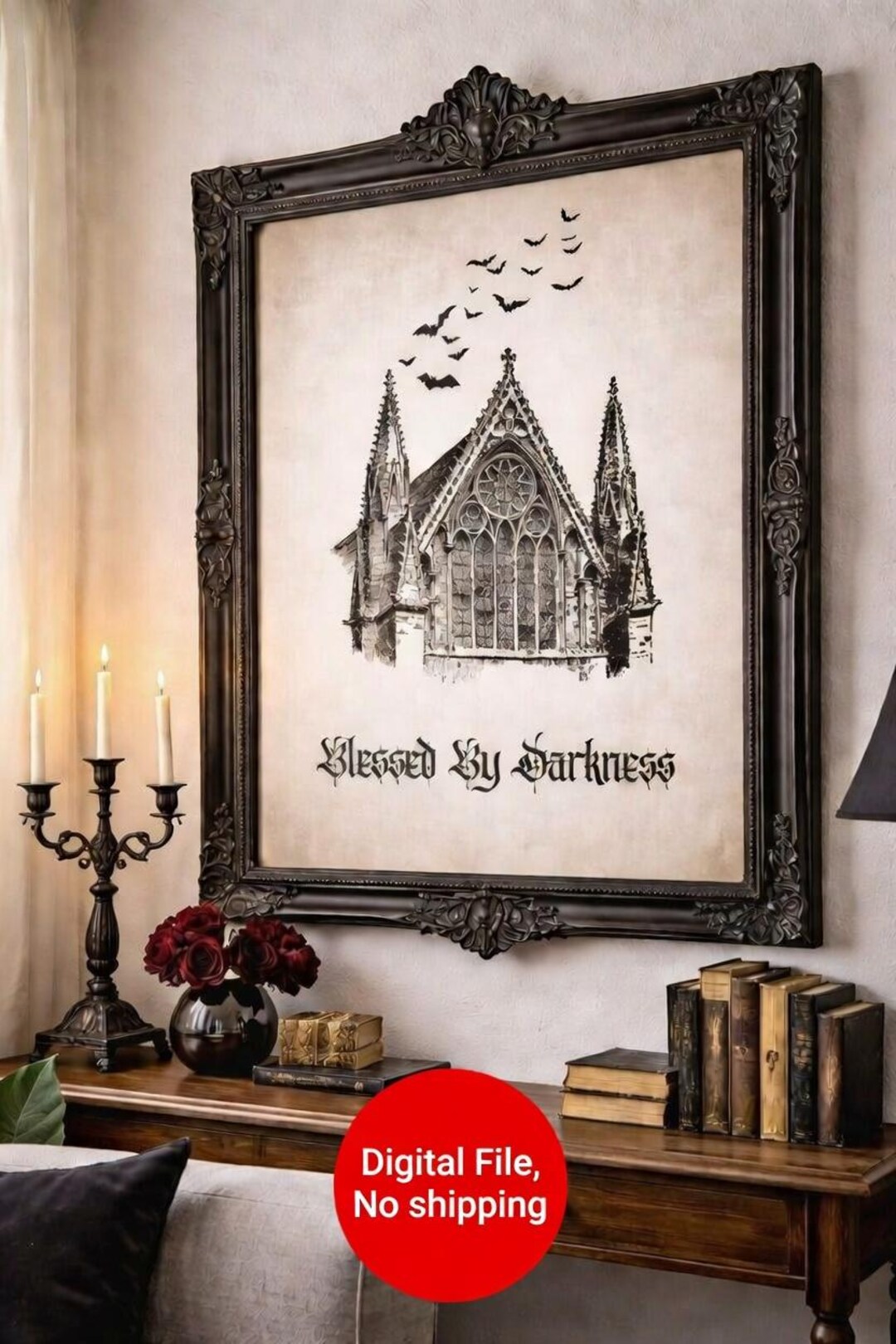 Gothic Cathedral Wall Art Printable, Dark Academia Decor, Witchcore ...
