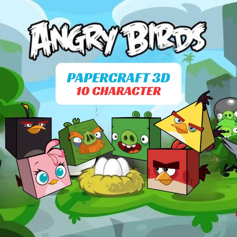 Angry Birds 3D Papercraft 10 Design | DIY Template (svg, Png, Pdf) - Etsy
