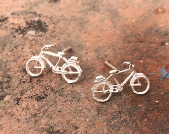 bici,bicicleta, bicicleta, colgante, pendientes, pendientes, plata, plata, joyería