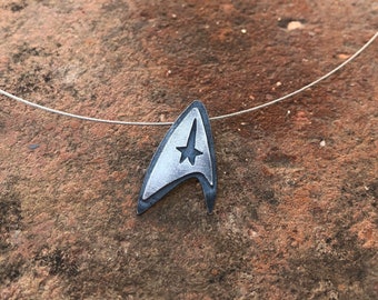 star trek, plata, colgante de plata, colgante de star trek, plata, colgante de plata, colgante de star trek