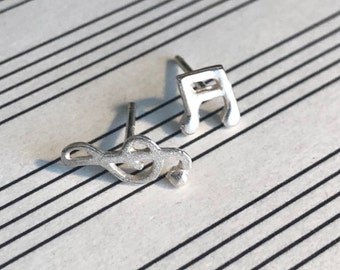 musica, music,  notas,  notes musical,  pendientes,  earrings,  clave de sol,  corchea,  silver,  plata,  jewelry