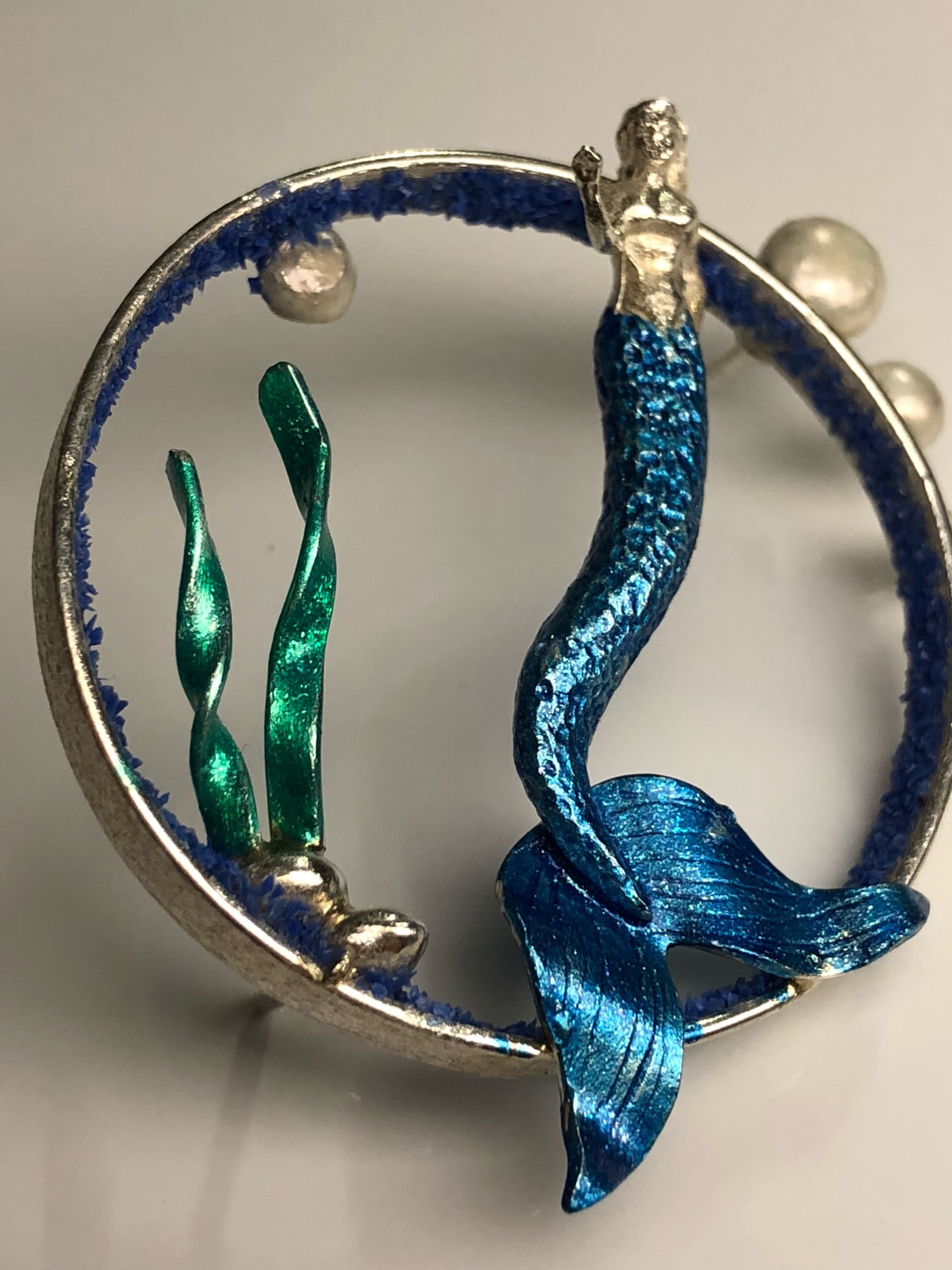 Mermaid Brooch Silver Mermaid Broochmermaid Pin Mermaid Etsy UK