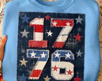 Usa 1776 Patriotic Coquette PNG, 4th of July USA Patchwork Lace Letters, Vintage American Flag Bow Sublimation Shirt Design File Digital PNG