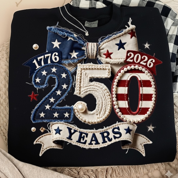 America 250th Anniversary PNG | 1776-2026 Patriotic Bow Patch| Distressed Denim USA 250 Years Sublimation Design | Semiquincentennial PNG