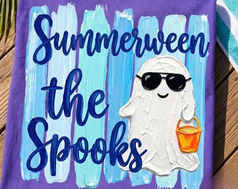 Summerween the spooks png,Summer trending png,summer Halloween  shirt design ,summer beach vibes camping shirt png