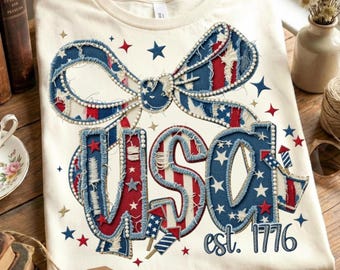 USA est 1776 to 2026 Independence Day patriotic patchwork vintage denim png, USA Independence Day 250th aniversary coquette png