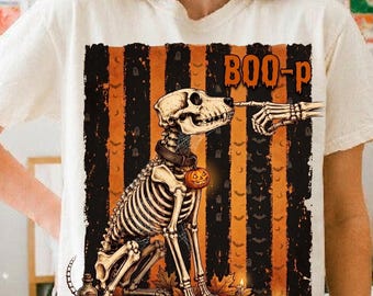 Boo-P Ghost Dog PNG, Retro Halloween Dog Lover Design (Digital Download)