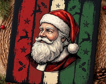 Retro Santa PNG | Vintage Santa Christmas Design | Santa Claus Shirt Sublimation | Retro Holiday Digital Download
