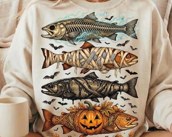 Halloween Fishing Hunting Camo Fish Ghost Design (PNG)