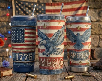 250th Anniversary Tumbler Wrap PNG, USA 1776-2026 Eagle 20oz Skinny Tumbler, Patriotic 4th of July Wrap Design,Patchwork patrioticc png