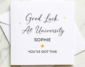 Good Luck At University Card for Son Daughter Niece Nephew Grandchild Sibling Friend, Send Off To Uni Gift