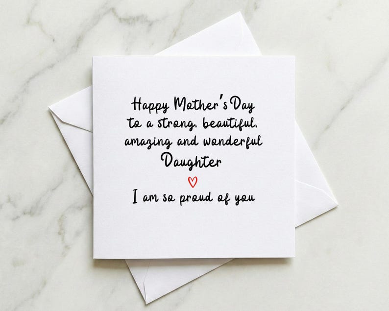 Mother's Day Card for Daughter, Daughter Mothers Day Card From Mum Dad ...