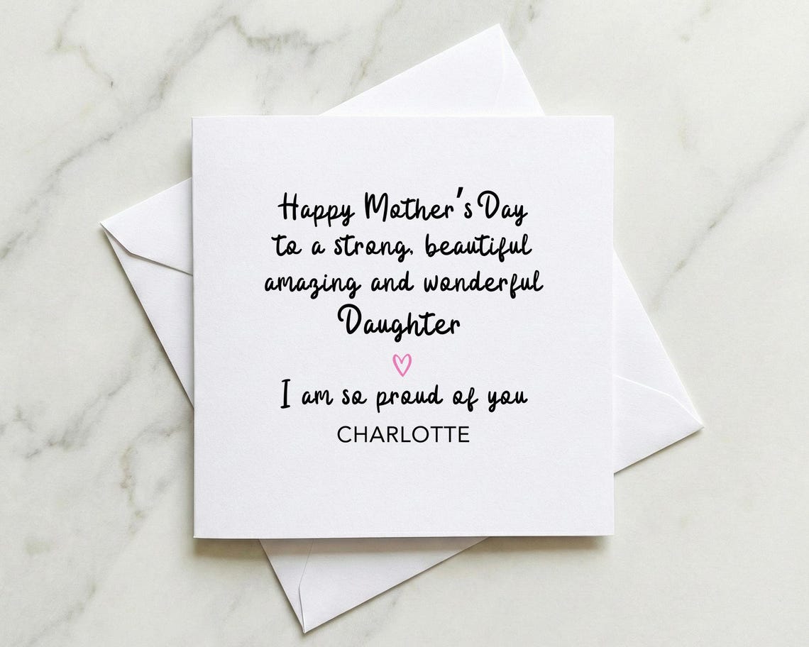 Mother's Day Card for Daughter, Daughter Mothers Day Card From Mum Dad ...