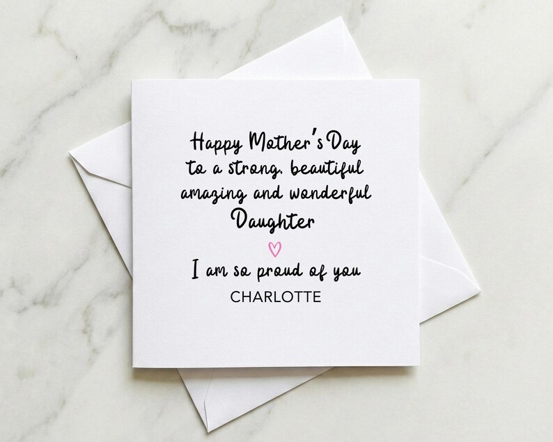 Mother's Day Card for Daughter, Daughter Mothers Day Card From Mum Dad ...