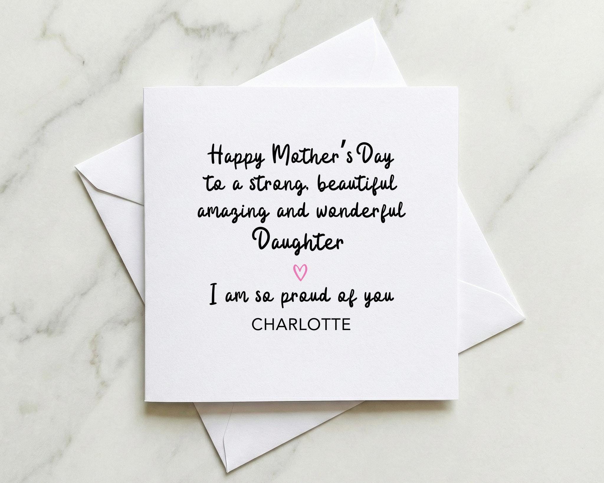 Mother's Day Card for Daughter, Daughter Mothers Day Card From Mum Dad ...