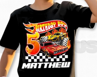 Custom Car Birthday Gift T-Shirt, Car Birthday Boy Party Shirt,Bday Boy Family Shirt, Race Car Birthday T-Shirt, All sizes, Unisex Tee HL145