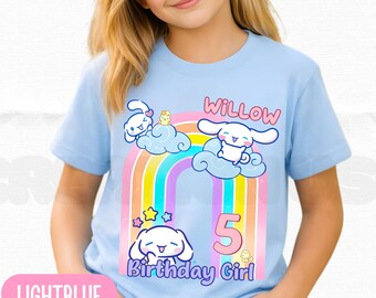 Personalized Cute Birthday Girl Tshirt, Cat Birthday Theme Party, Cute , Family Birthday Tees, Gifts for Birthday KC48