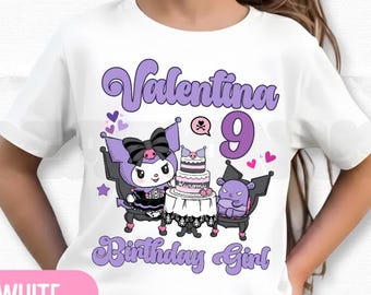 Personalized Cute Birthday Girl Tshirt, Cat Birthday Theme Party, Cute , Family Birthday Tees, Gifts for Birthday HL91