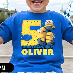 Custom Birthday Boy Shirt, Mini Yellow Birthday Party Theme, Personalized Family Birthday Party Tee, Gifts for Birthday, All Sizes HL60