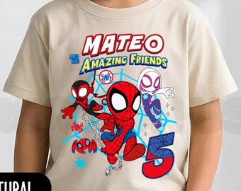 Personalized Super Hero Birthday T-Shirt, Family Party Tee HL64