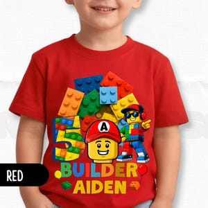 Custom Birthday Builder Shirt, Personalized Building Blocks Birthday Shirt, Birthday Toddler Blocks Tee, Gift for kids, All sizes KC73
