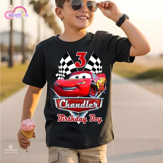 Personalized Car Birthday Shirt, Race Car Theme Party, Custom Family Tee  HL01