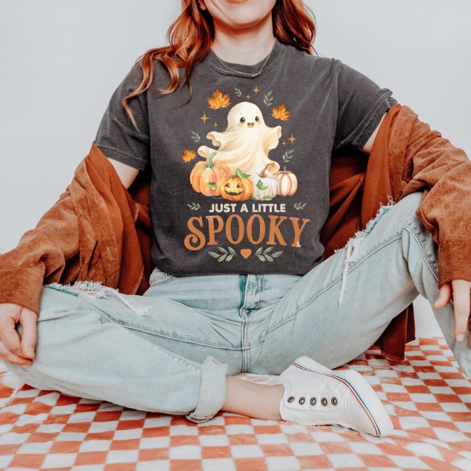 Halloween Teacher Shirt Halloween Shirt Floral Ghost Shirt Fall Vibes Shirt Pumpkin Patch Shirt Trick or Treat Shirt Cozy Season Shirt
