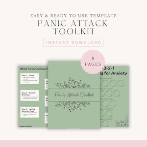 Werkbladen angst- en paniekaanval, afdrukbaar werkboek, canvassjabloon