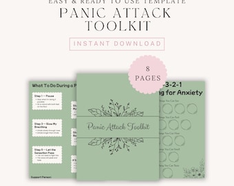 Kit digitale per la gestione degli attacchi di panico: manuale di esercizi, tecniche di radicamento, esercizi di respirazione, consigli per alleviare lo stress e terapia.
