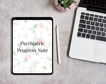 Modello di nota SOAP psichiatrica, nota di progresso sulla salute mentale in formato PDF stampabile per terapisti e infermieri.