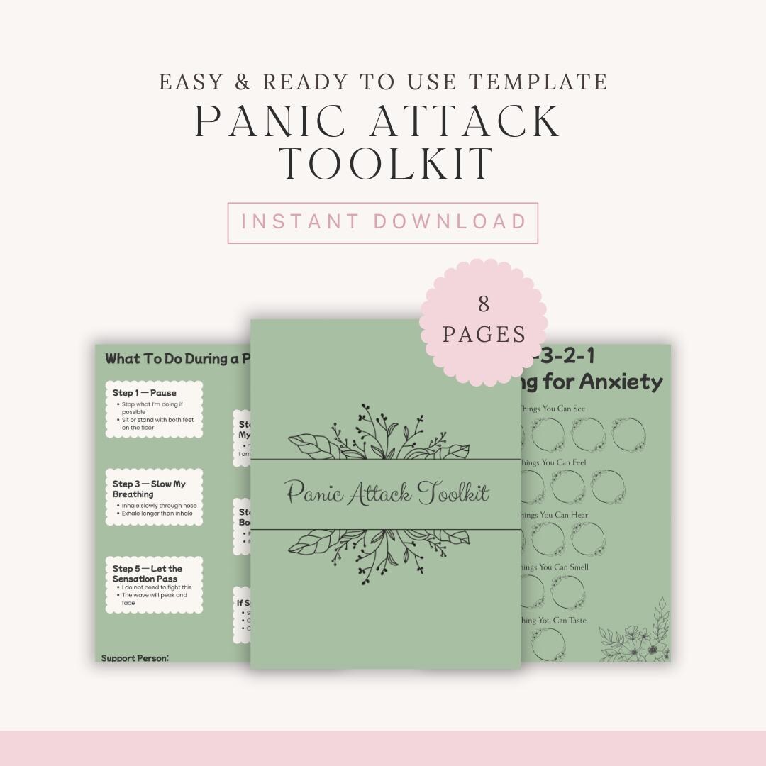 Panic Attack Toolkit Printable | Anxiety Coping Workbook | Panic Attack ...