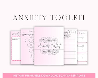 Kit di strumenti per affrontare l'ansia / Pacchetto di fogli di lavoro per attacchi di panico / PDF stampabile sulla salute mentale