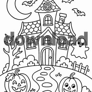 Halloween Coloring Pages Bundle for Kids, 4 Printable Activities