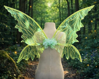 Girls Fairy Wings Costume – Angel Cosplay Halloween Dress Up, Festival Rave Outfit, Party Performance Props