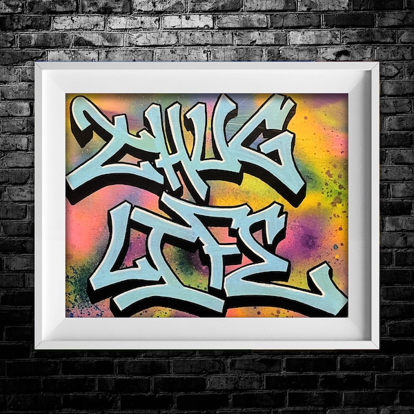 Thug Life Bright Colorful Graffiti Spray Paint, Abstract Maximalist Style Printable Digital Download Wall Art Poster Print Home Decor